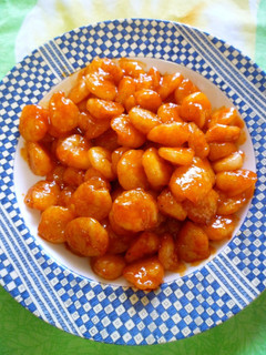 A picture of "Ebi-Kochu" Shrimp with Gochujang (Chili Sauce).