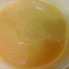 A picture of Carrot and coriander soup with a twist.
