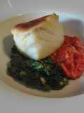 Bacalao gratinado con dos sofritos