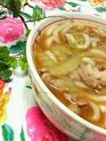 Easy Kimchi Udon Noodles with Chinese Cabbage and Pork
