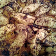 A picture of Baked apple and sweet potatoes.