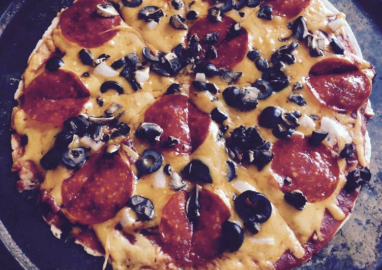 Easiest Way to Make Any-night-of-the-week Tortilla Oven Baked Pizza