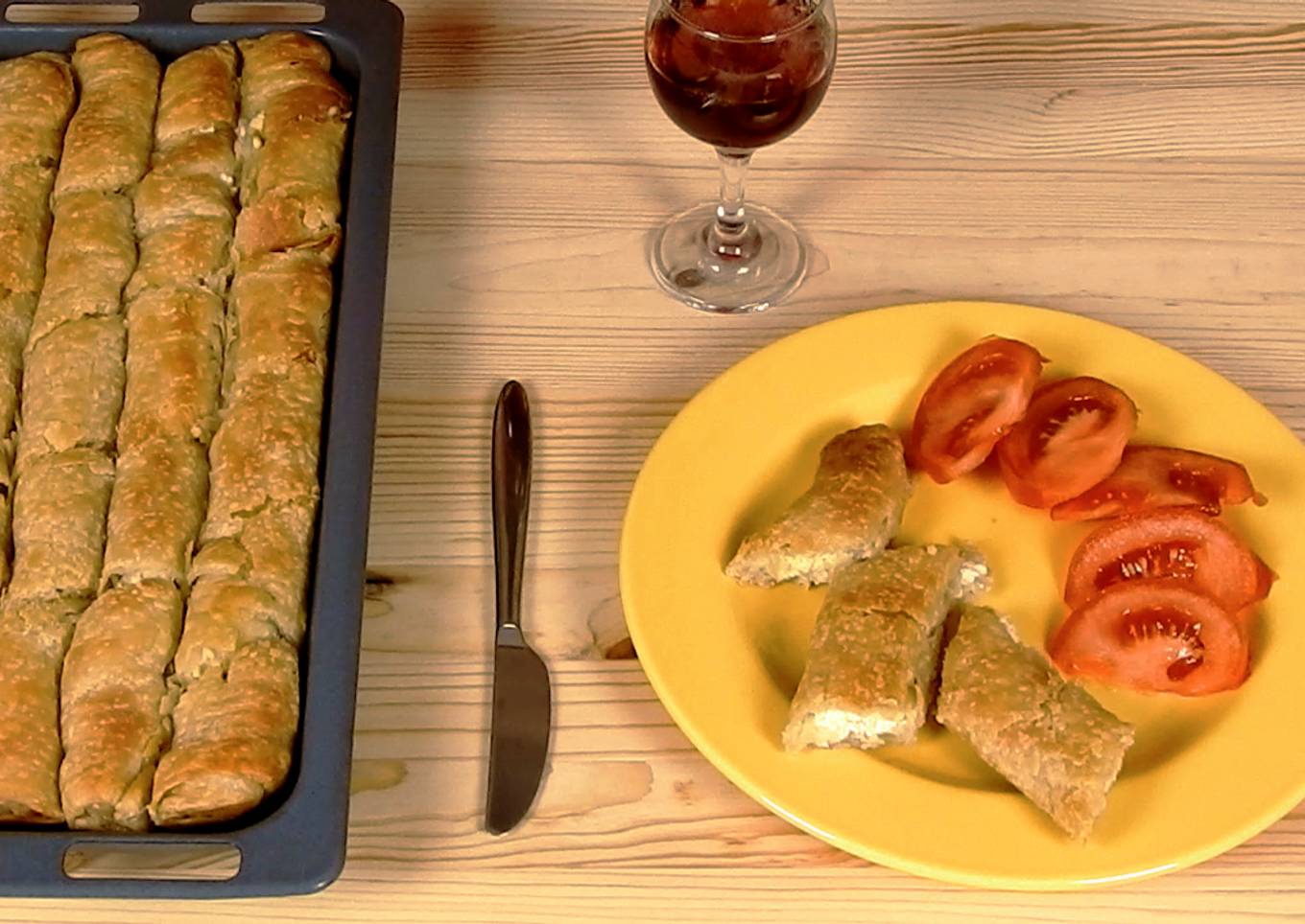 Greek leek pie rolls