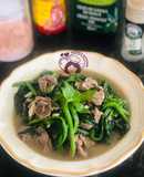 Cải bó xôi xào thịt bò