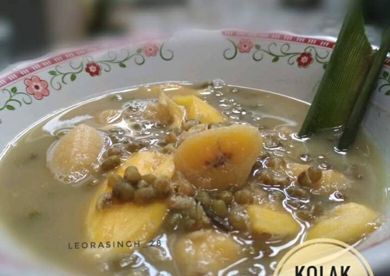 Kolak kacang hijau, nangka dan pisang