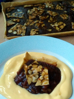 A picture of Vickys Salted Caramel Tart, GF DF EF SF NF.
