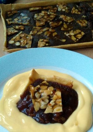 A picture of Vickys Salted Caramel Tart, GF DF EF SF NF.