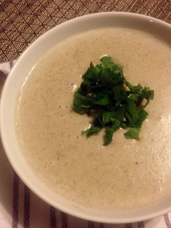 A picture of Healthy Cream Mushroom Soup.