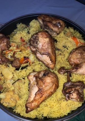 صورة لوصفة مقلوبة 🍗🥔🍆🍅🍚