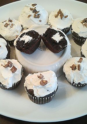 A picture of Chocolate Cream Filled Cupcakes.