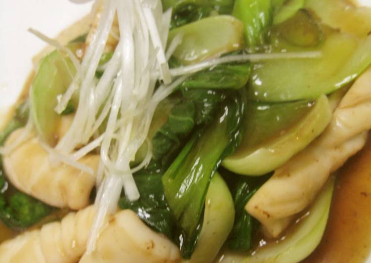 Chinese Style Squid & Bok Choy with Oyster Sauce