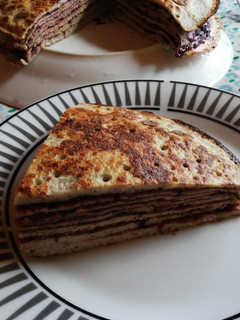 Una foto de Torta de panqueques de avena