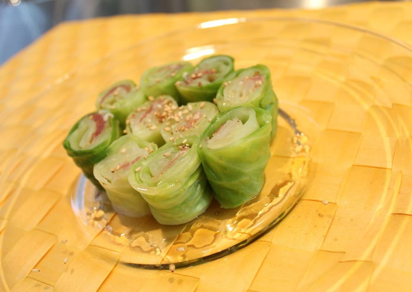 Rolled Cabbage and Cured Ham