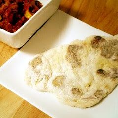 A picture of Naan with Pancake Mix & Silken Tofu.