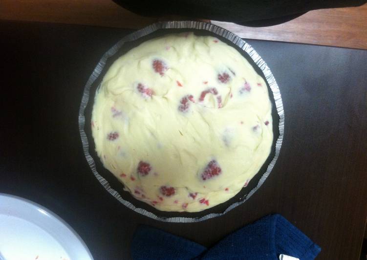 Steps to Prepare Any-night-of-the-week No-Bake White Chocolate Raspberry Cheesecake