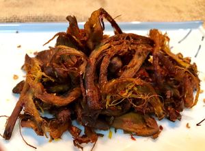 Hình của món Khô nấm sả ớt (khô bò chay).