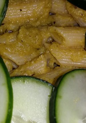 A picture of Noodles with Pesto (Lactose free / Treenut Allergy Safe).