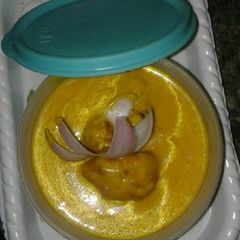 Besan pakoda kadhi A picture of Besan pakoda kadhi.