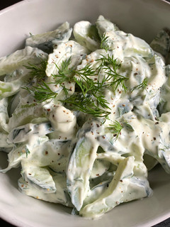 A picture of Cucumber & Celery Yoghurt Salad.