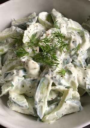 A picture of Cucumber & Celery Yoghurt Salad.
