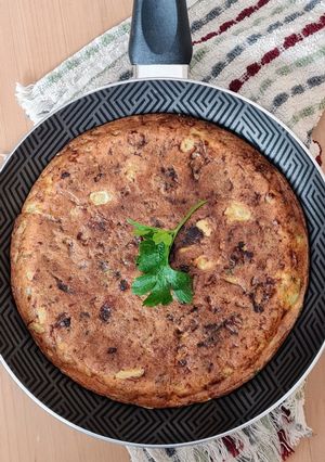Una foto de Tortilla de corazones de alcauciles/alcachofas