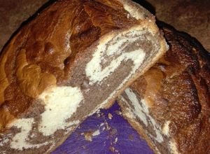 Una foto de Torta cebra fácil, económica y rica