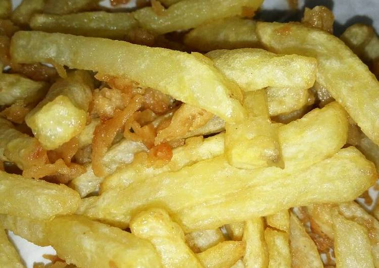Cara Membuat French Fries / kentang goreng renyah yang Enak