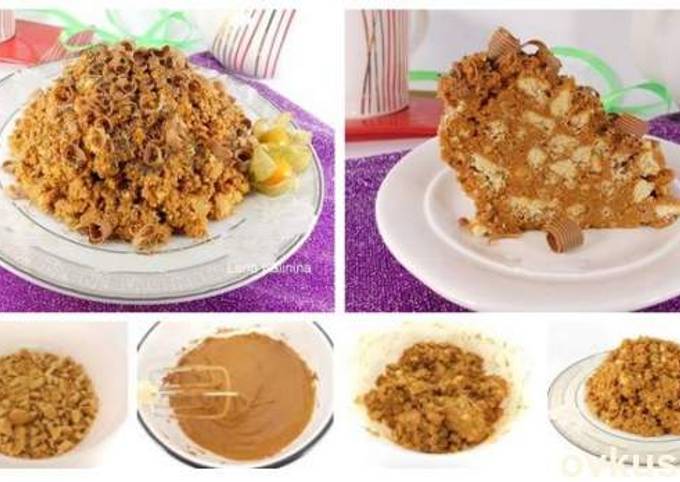 Рецепт торта Муравейник из печенья со сгущенкой без выпечки