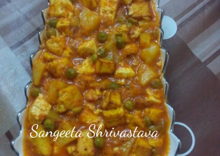 Steps to Make Quick Paneer aloo matar