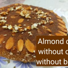 Almond cake without oven and without butter A picture of Almond cake without oven and without butter.