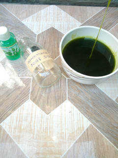 A picture of Homemade Mint syrup.