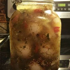 A picture of Pickled Eggs.