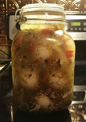 A picture of Pickled Eggs.