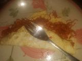 Homemade noodles and omelette