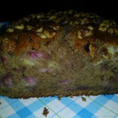 A picture of Banana strawberry bread.