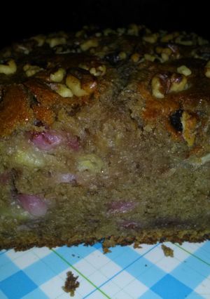 A picture of Banana strawberry bread.