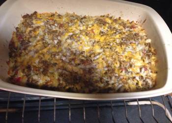 Easiest Way to Cook Delicious Lisas Cheesy Beef ranch Hashbrown Casserole
