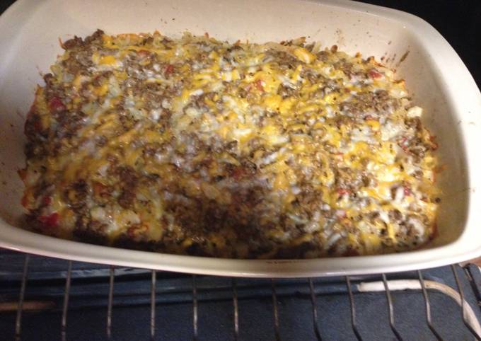 Recipe of Favorite Lisa&#39;s Cheesy Beef ranch Hashbrown Casserole