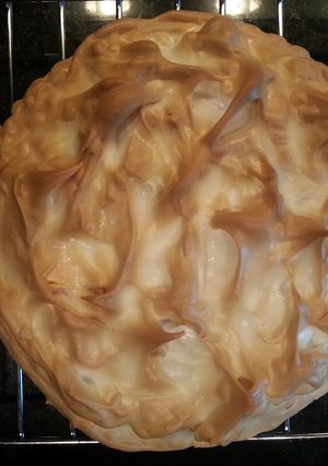A picture of Sour cream and raisin meringue pie.