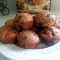 A picture of Whole-wheat blueberry oatmeal muffins.