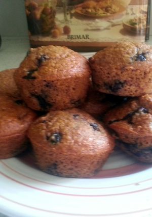 A picture of Whole-wheat blueberry oatmeal muffins.