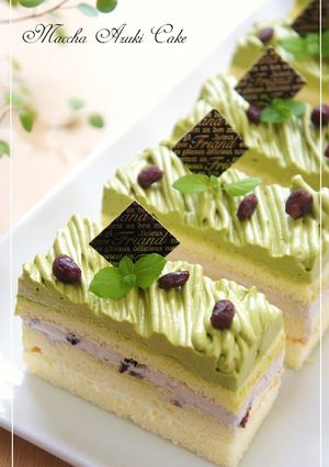 A picture of Matcha Chocolate Adzuki Mont Blanc Shortcake.