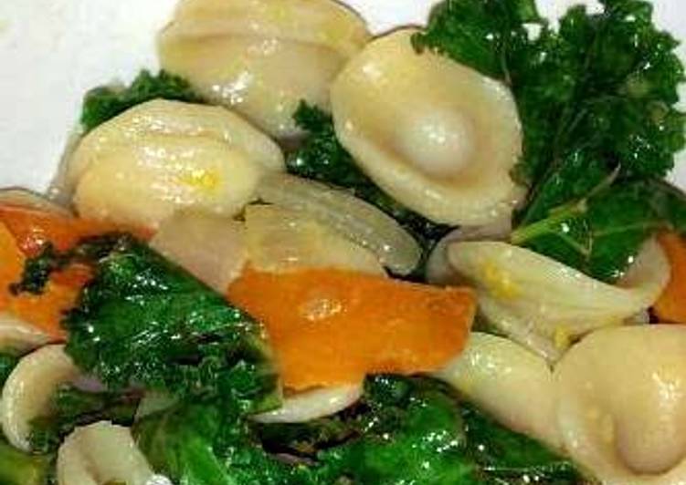 Steps to Make Homemade Lemon Kale with Orecchiette - Vegan