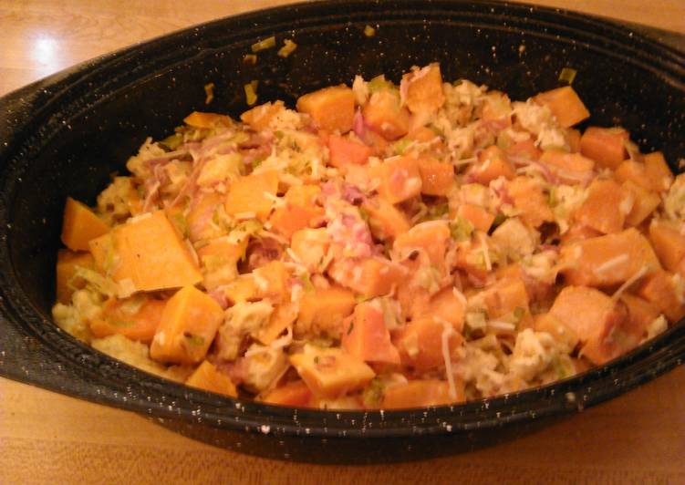 Butternut squash casserole with PLT