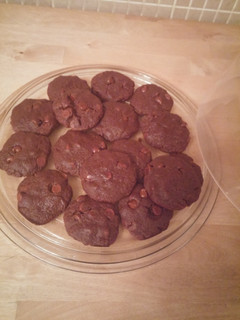 A picture of Double chocolate chip cookies.