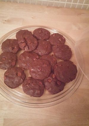A picture of Double chocolate chip cookies.