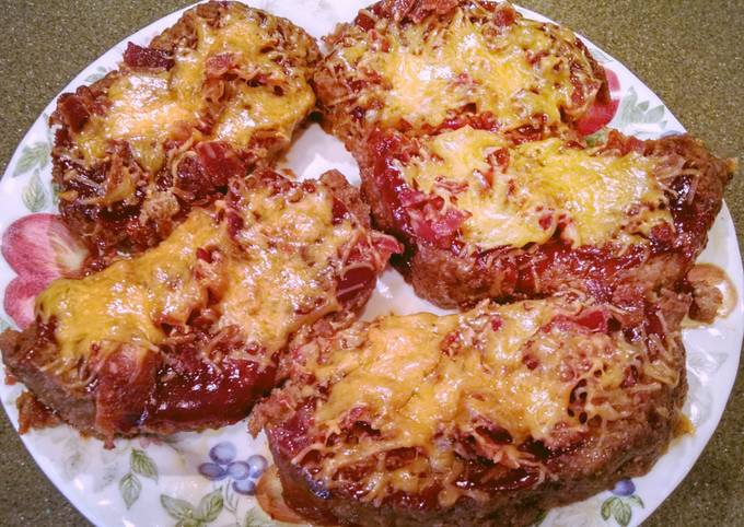 Bacon, Barbecue and Cheese Smothered Leftover Meatloaf