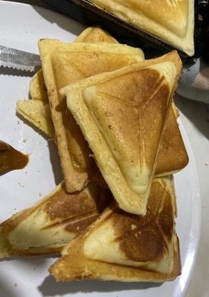 Una foto de Waffles esponjosos en la mixtera