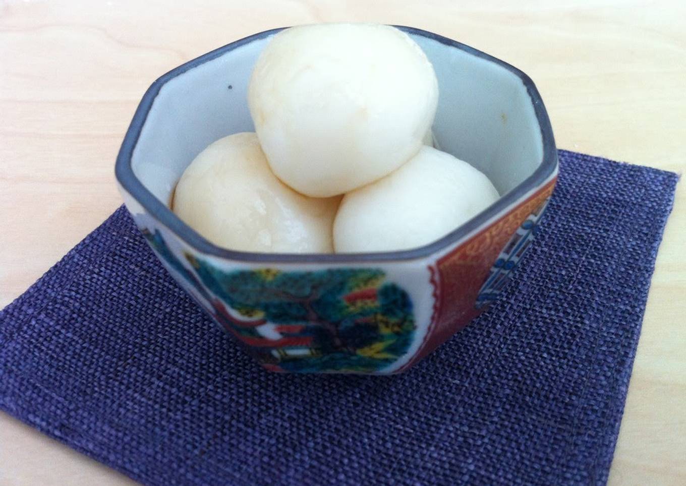 Soft Shiratama (Sticky Rice Ball) with Brown Sugar Syrup