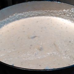 A picture of Celariac and blue cheese soup.